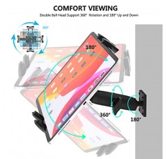 긴 팔이 있는 Peastrex 태블릿 아이패드 벽걸이 홀더 4~13.5인치 태블릿 및 휴대폰 아이패드 프로 12.9, 갤럭시 탭, 표면 스위치, 아이폰, 가정, 교실용 360° 조정 가능