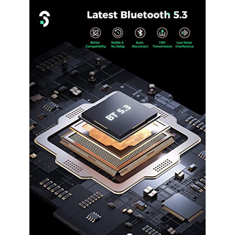 Bluetooth 5.3 차량용 어댑터, 더욱 강력해진 마이크 및 소음 차단 3.5mm Aux Bluetooth(마이크 내장 차량용) 차량용 스피커 및 홈 오디오와 호환되는 AUX 입력