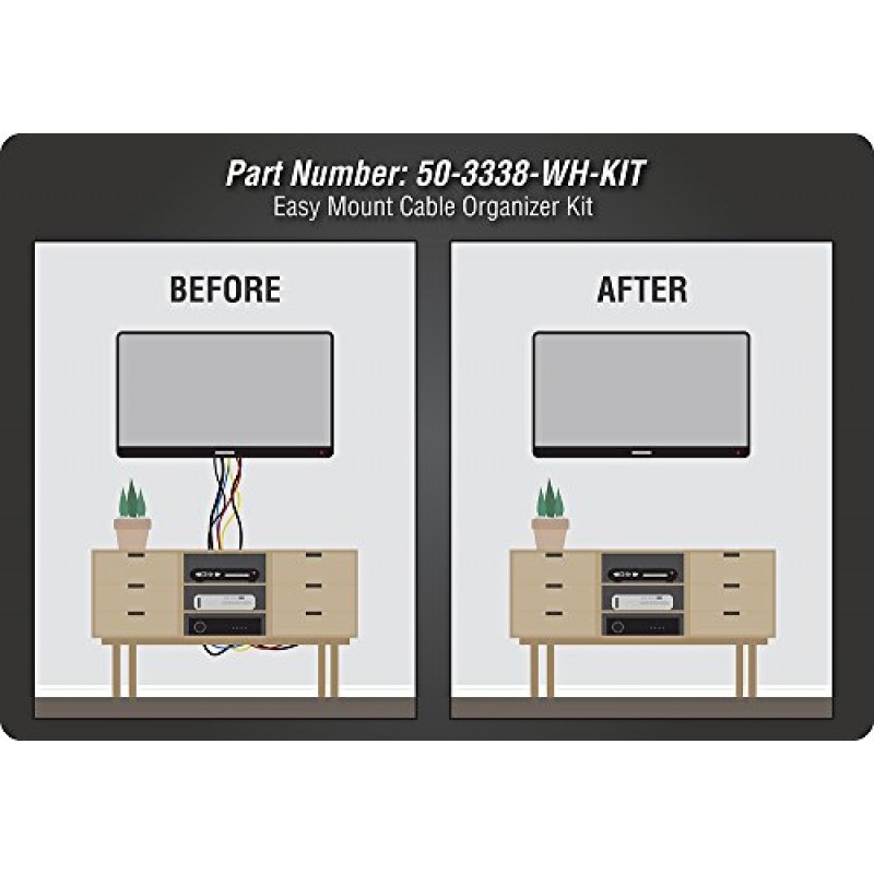 DataComm Electronics 50-3338-WH-KIT 간편 장착 케이블 정리 키트