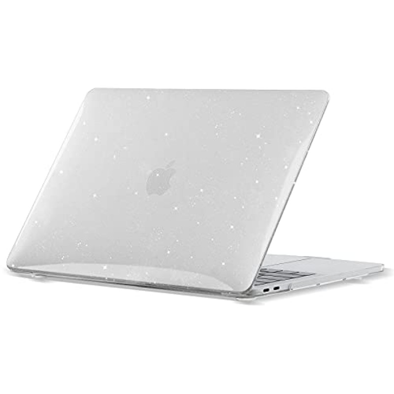 MacBook Air 13인치 A2337(M1) / A2179 / A1932(2021 2020 2019 2018 출시)용 Ruban 케이스 - Touch ID가 있는 MacBook Air 13 Retina 디스플레이용 스냅온 하드 쉘 케이스 커버(반짝이 투명)