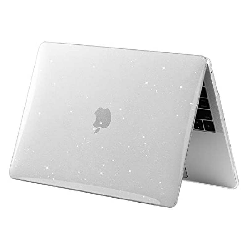 MacBook Air 13인치 A2337(M1) / A2179 / A1932(2021 2020 2019 2018 출시)용 Ruban 케이스 - Touch ID가 있는 MacBook Air 13 Retina 디스플레이용 스냅온 하드 쉘 케이스 커버(반짝이 투명)