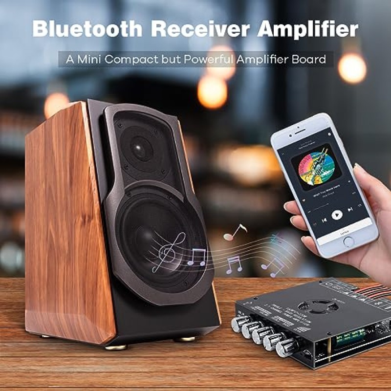 TDA7498E Bluetooth 증폭기 보드 160W×2+220W 서브우퍼 DIY 스피커용 고음 및 저음 제어 기능이 있는 2.1 채널 오디오 수신기 전력 증폭기 모듈