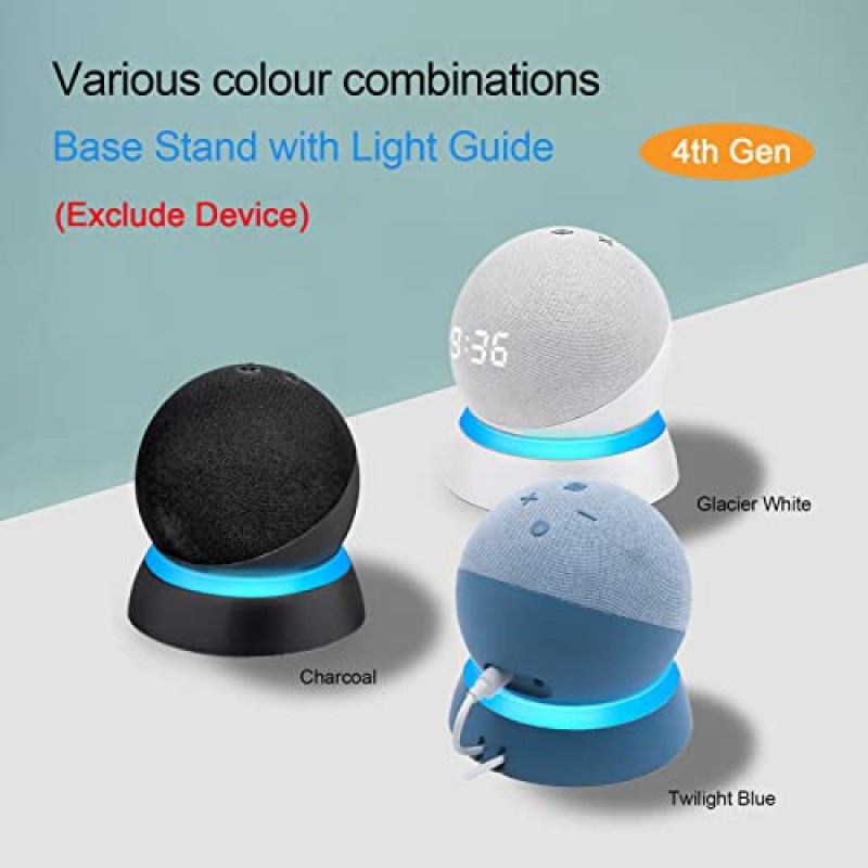 Echo Dot 5세대용 테이블 스탠드 - Echo Dot 5세대 및 4세대용 C YECEN 데스크탑 홀더 마운트, 라이트 가이드 및 케이블 관리 기능이 내장된 베이스 브래킷, 심해 블루