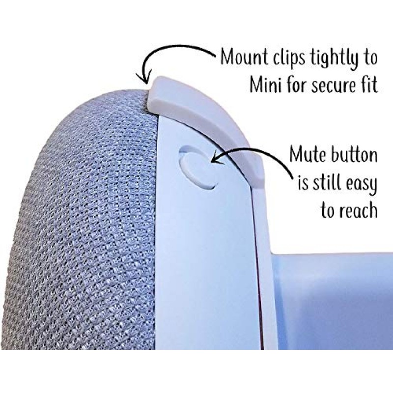 Nest Mini Easy Genie Mount 2세대 2019: 새로운 Google Nest Mini를 위한 가장 간단하고 깨끗한 콘센트 벽걸이 걸이 스탠드 - 코드 포장 필요 없음 - 미국에서 설계됨(검은색)