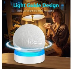 Echo Dot 4세대/5세대용 ZUOLACO 테이블 홀더, Echo Dot 4세대/5세대용 데스크탑 스탠드 마운트, 라이트 가이드가 있는 베이스 브래킷, 케이블 관리 기능이 내장된 도트 액세서리, 흰색