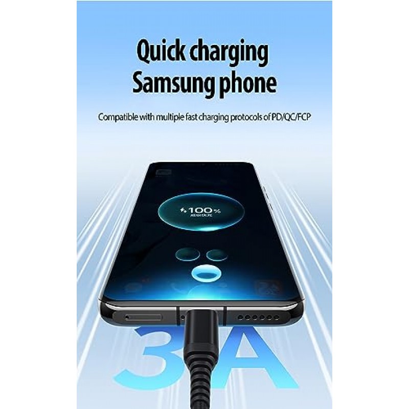 tekSonic USB C - USB C 60W PD 케이블 3.3피트, [10팩] 대용량 USB 타입 C 고속 충전 코드 MacBook Pro, iPad Mini 6, iPad Air 4, iPad Pro, Galaxy S23 S21 Ultra Note 20, Pixel, LG와 호환 가능