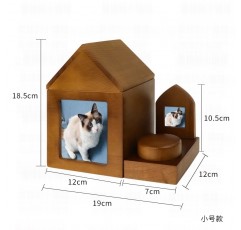 애완 동물 항아리 단단한 고양이 개 유적 관 모피 어린이 애완 동물 곤충 방지 나무 기념 테이블 사진 프레임