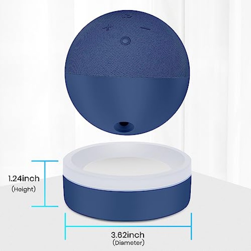 Echo Dot 5세대용 ZUOLACO 테이블 스탠드, Echo Dot 4세대/5세대용 데스크탑 홀더 마운트, 라이트 가이드가 있는 베이스 브래킷, 케이블 관리 기능이 내장된 도트 액세서리, Deep See Blue