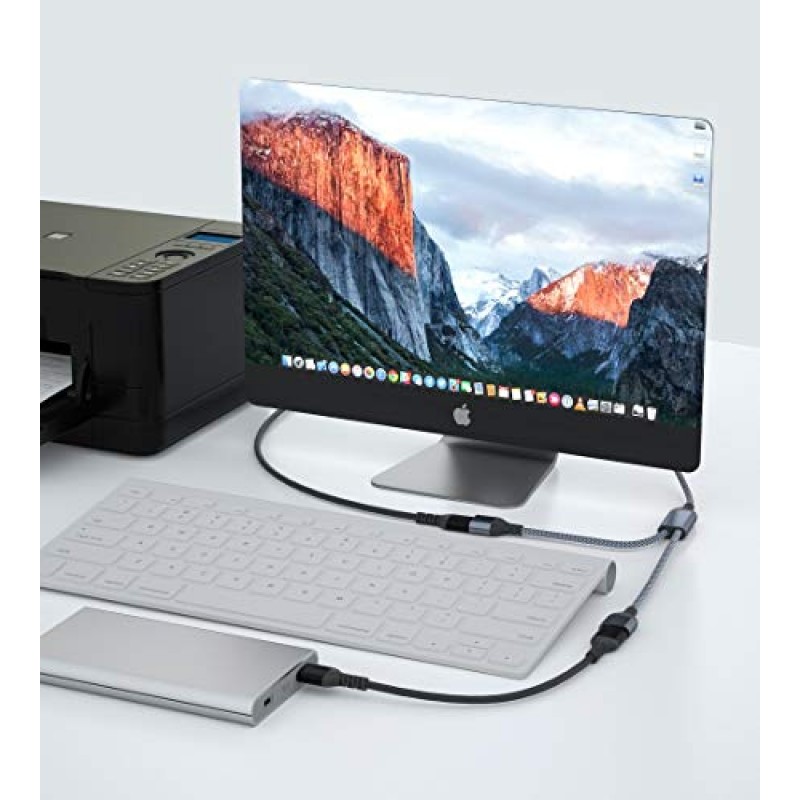 USB-C OTG 분배기 Y 케이블 1M, 유형 C - 듀얼 USB 2.0 어댑터, C 남성 - 더블 여성 변환기 분할 2 in 1 MacBook, iPad 10 Mini 6 Air 4 5, iPhone 15, Galaxy S23 S22 S21 S20 Z 플립 폴드 탭 S8