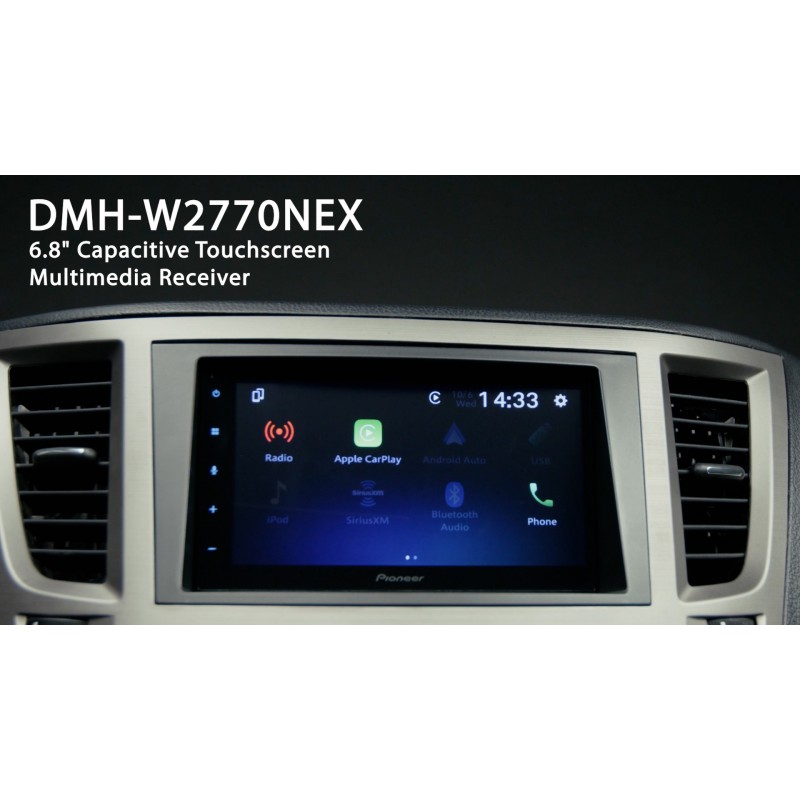 Pioneer DMH-W2770NEX 디지털 멀티미디어 수신기, 무선 Apple CarPlay 및 Android Auto, 6.8인치 정전식 터치스크린, 이중 DIN, 내장 Bluetooth 및 WiFi, 앱을 통한 Amazon Alexa