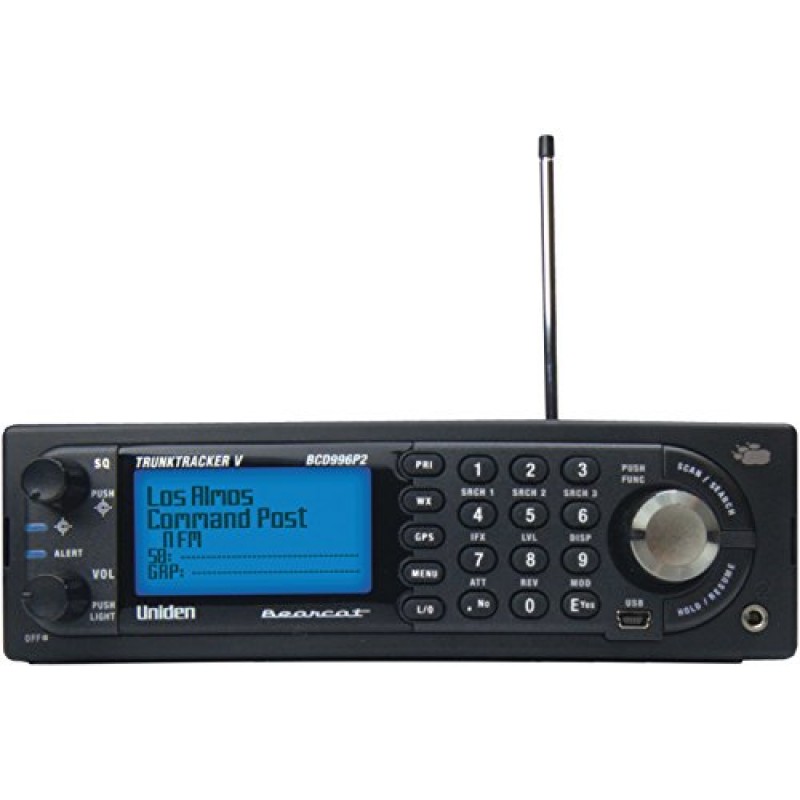 Uniden BCD996P2 디지털 모바일 TrunkTracker V 스캐너, 동적 할당 채널 25,000개, 근접 통화 RF 캡처 기술, 4라인 알파 디스플레이, 베이스/모바일 설계, 2단계, 위치 기반 스캐닝