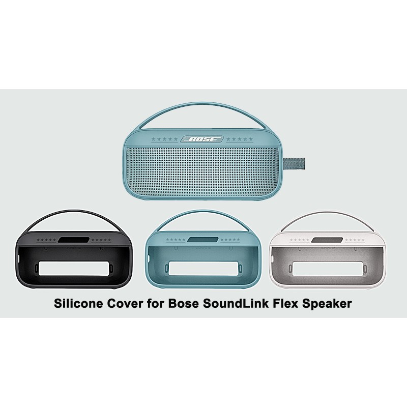 Bose SoundLink Flex Bluetooth 휴대용 스피커용 JCHPINE 실리콘 커버 케이스, Bose SoundLink Flex 스피커 액세서리용 보호 스킨 슬리브(실리콘 케이스만)(스톤 블루)