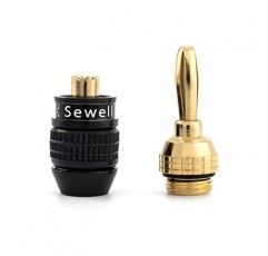 Sewell의 Deadbolt 바나나 플러그 6쌍, 금도금 스피커 플러그, 빠른 연결, SW-29863-6