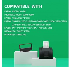 Cosob 24 팩 ERC30 검정색과 빨간색 ERC30 ERC-30 ERC30/34/38 리본 Epson TM-U220 M188B ERC30 ERC34 ERC38 NK506 프린터와 호환 가능