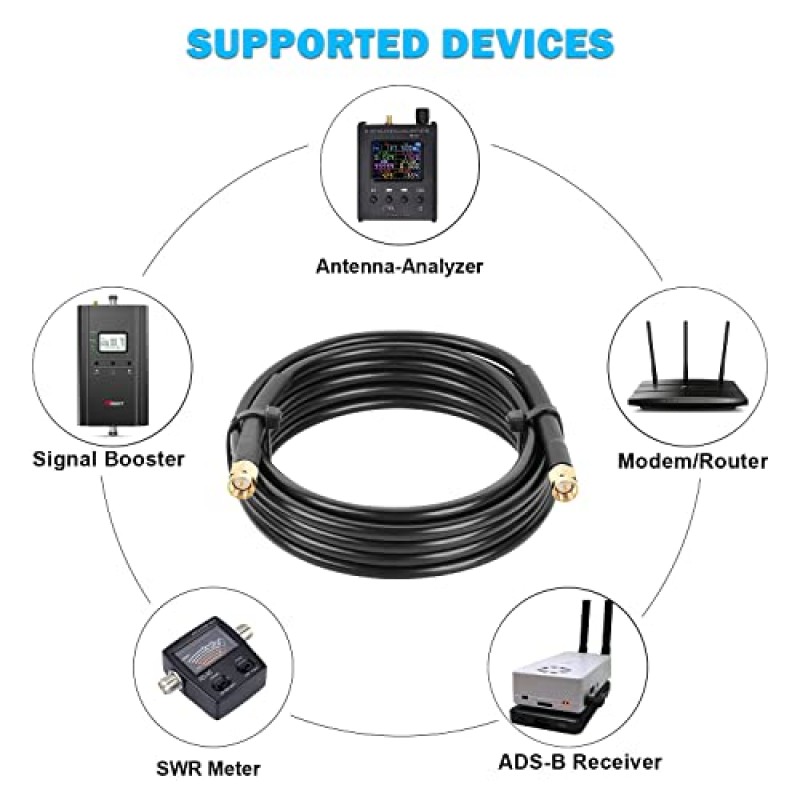 MOOKEERF SMA 남성 - SMA 남성 케이블 10피트,RG58 SMA 케이블 50ohm SMA 남성 - 남성 동축 케이블 3G/4G/LTE/GPS/RF 라디오/WiFi 안테나 애플리케이션용 저손실 SMA 확장 안테나 케이블