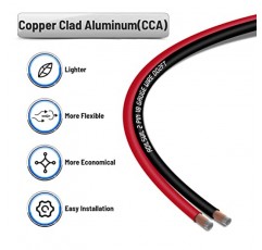 ADILSWIL 100FT 18 게이지 스피커 와이어 케이블 18/2 AWG CCA 2 도체 저전압 와이어 보세 우편 빨간색 검정색 와이어 DC 12V/24V 스테레오 오디오 라이트 자동차 와이어 CL2 연결 및 연장용 전기 와이어