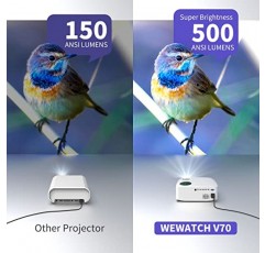 WEWATCH 20000LM 500 ANSI 프로젝터 - V70 네이티브 1080P 프로젝터 5G WiFi 블루투스 프로젝터 실내 사무실, 풀 HD 홈 시어터 영화 프로젝터, HDMI/VGA/USB와 호환되는 휴대용 비디오 프로젝터