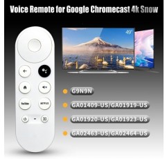 Google Chromecast 4k Snow와 호환되는 새로운 범용 리모콘(리모컨 전용), G9N9N/GA01409-US/GA01919-US/GA01920-US/GA01923-US/GA02463-US/GA02464-US용 음성 리모콘