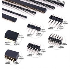 Glarks 112Pcs 2.54mm 남성 및 여성 핀 헤더 커넥터 분류 키트, 100pcs 스택형 쉴드 헤더 및 Arduino 프로토타입 쉴드용 12pcs 분리형 PCB 보드 핀 헤더