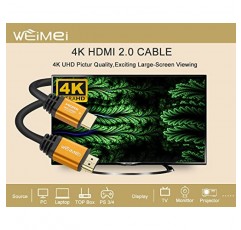 WEIMEI 100피트 4K HDMI 케이블 2.0 HDMI 코드 100피트, IC 부스터 지원 4K@60Hz UHD 2160P 이더넷 3D ARC, 금도금 커넥터 및 구리 도체(선택 가능)