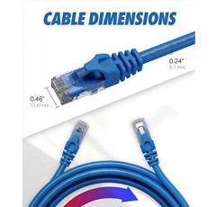 Ultra Clarity 케이블 Cat6 이더넷 케이블, 100피트 - RJ45, LAN, UTP CAT 6, 네트워크 코드, 패치, 긴 인터넷 케이블 - 100피트 - 파란색