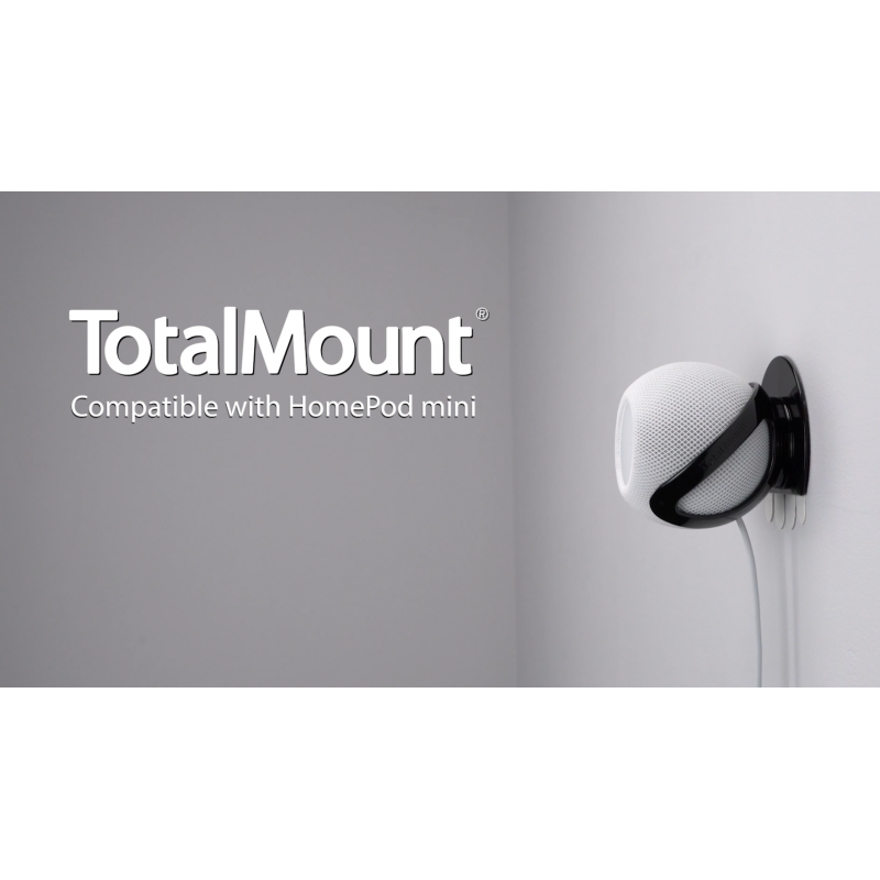 HomePod Mini와 호환되는 TotalMount - 구멍 없는 디자인으로 벽에 구멍을 뚫을 필요가 없음(프리미엄 화이트 - 구멍 없는 마운트)