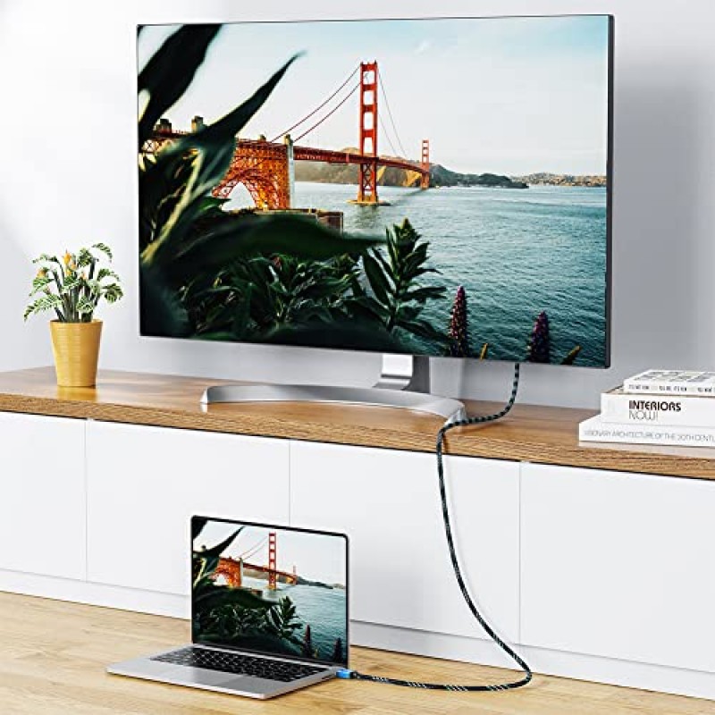 ELECTCOM PRO 4K 고속 HDMI 케이블, 알루미늄 쉘 및 편조 나일론 및 금 커넥터, 4K@60Hz UHD HDR HDMI 2.0 케이블, 이더넷, PS4, 블루레이, 프로젝터, 모니터, HDTV - 6피트와 호환 가능