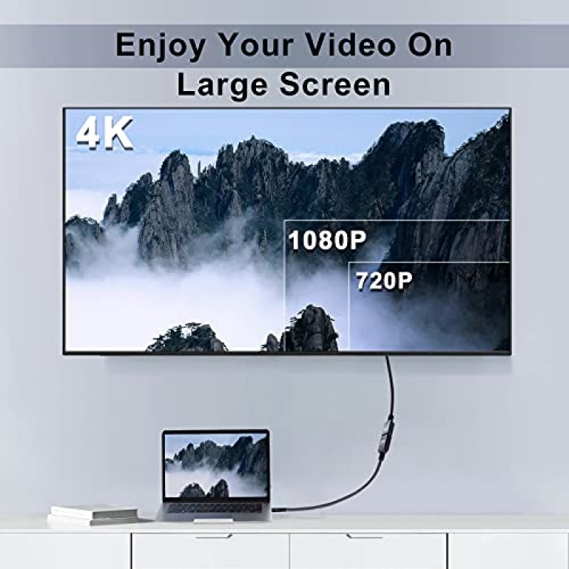 Twozoh HDMI 연장 케이블 1FT, HDMI 남성-여성 HDMI 코드, 나일론 편조 HDMI 연장 케이블, HDMI 2.0 케이블 어댑터 지원 4K@60Hz 3D HDR