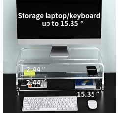 Zimilar 아크릴 모니터 스탠드 라이저, 홈 오피스용 2계층 투명 아크릴 모니터 라이저, PC 화면, 프린터, Mac Book용 16
