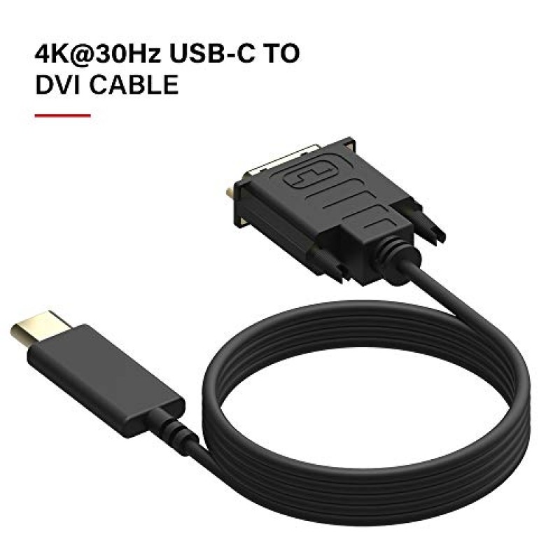 USB C - DVI 케이블 업그레이드 4K@30Hz Thunderbolt - DVI 케이블 6FT USB Type-C - DVI 암 지원 2017-2020 MacBook Pro, Surface Book 2, Dell XPS 13, Galaxy S10(UPGROWCMDM6)