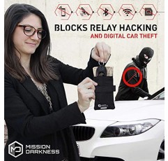 Keyfobs용 Mission Darkness Faraday Bag(2팩) // 스마트 올웨이즈 온 키용 RF 차폐 보호 케이스 Fobs 송신기 소형 전자 차량 보안 해킹 방지 블록 신호 릴레이