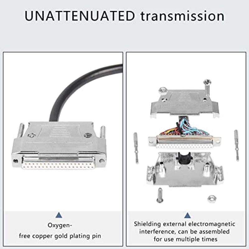 XMSJSIY DB37 커넥터 어댑터 37핀 직렬 연장 케이블 무납땜 37핀 포트 브레이크아웃 교체 케이블(나선 포함) - 1M/3.2Ft(DB37 암)