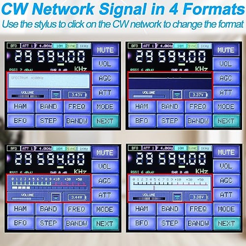 SI4732 ATS-25max-DECODER 라디오 수신기: CW, RTty 디코딩, WiFi, 오디오 스펙트럼 및 DSP 수신기를 갖춘 V4.15 FM LW(MW 및 SW) 및 SSB, 3000mA 리튬 배터리로 구동