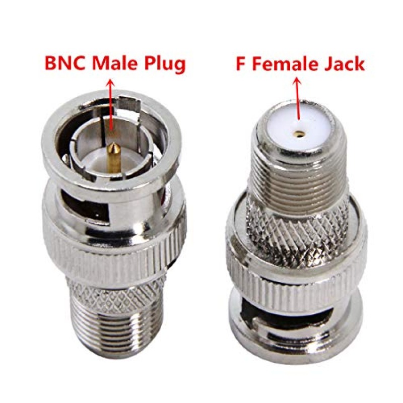 BNC - F 암, 10팩 BNC 수 - F 암 동축 커넥터 커플러, RG6, RG59 스캐너, 보안 카메라용 동축 어댑터