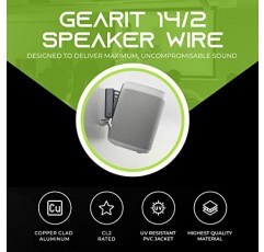 GearIT 14/2 스피커 와이어(200피트) 14게이지(구리 클래드 알루미늄) - 벽 정격 오디오 스피커 와이어 케이블/CL2 정격/2 전도체 - CCA, 200피트의 화재 안전