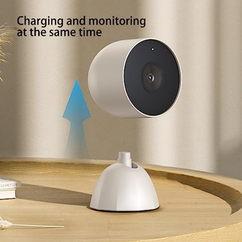 Google Nest Cam 배터리용 Rounkin 충전 스탠드, Nest Cam용 9.8피트 케이블로 교체 가능한 유선 탁상용 스탠드, Google Nest Cam 배터리용 충전 베이스(Nest Cam은 포함되지 않음) 흰색