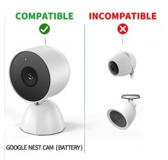 Google Nest Cam 배터리용 Rounkin 충전 스탠드, Nest Cam용 9.8피트 케이블로 교체 가능한 유선 탁상용 스탠드, Google Nest Cam 배터리용 충전 베이스(Nest Cam은 포함되지 않음) 흰색