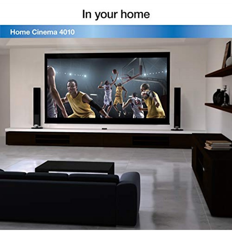 고급 3칩 디자인과 HDR을 갖춘 Epson Home Cinema 4010 4K PRO-UHD 프로젝터, 100% 균형 잡힌 색상과 백색 밝기, 초광각 DCI-P3 색 영역(V11H932020-N)(갱신)