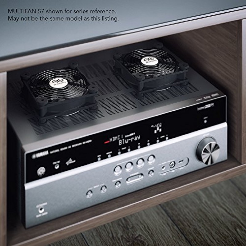 AC Infinity MULTIFAN S7-P, 속도 제어 기능이 있는 저소음 듀얼 120mm AC 전원 팬, 수신기 DVR 플레이스테이션 Xbox 구성 요소 냉각용 UL 인증