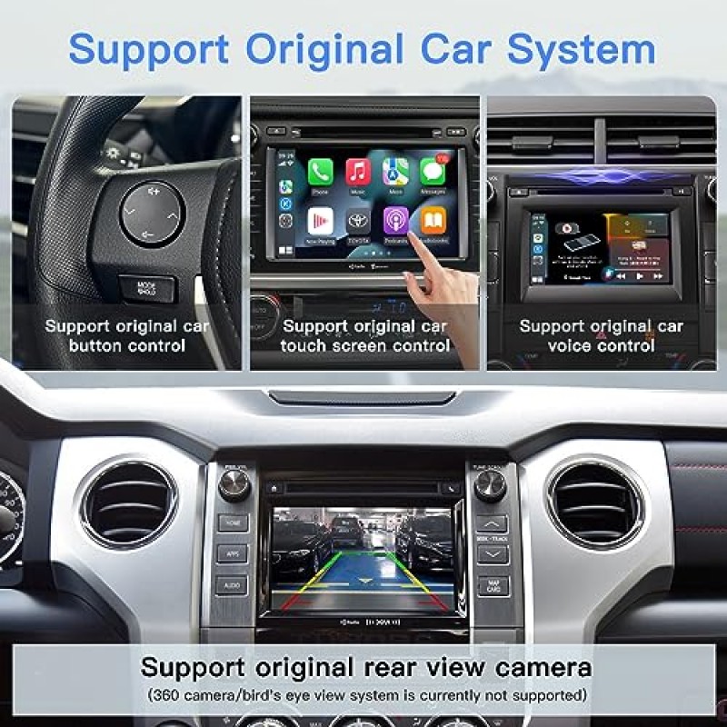 Autoabc 무선 Carplay/Android 자동 어댑터(Entune2.0 포함) 2014 2015 2016 2017 2018 2019 Tundra/Highlander/RAV4/Tacoma/Camry/Corolla/Avalon/Prius/CH-R/Sienna에 적합