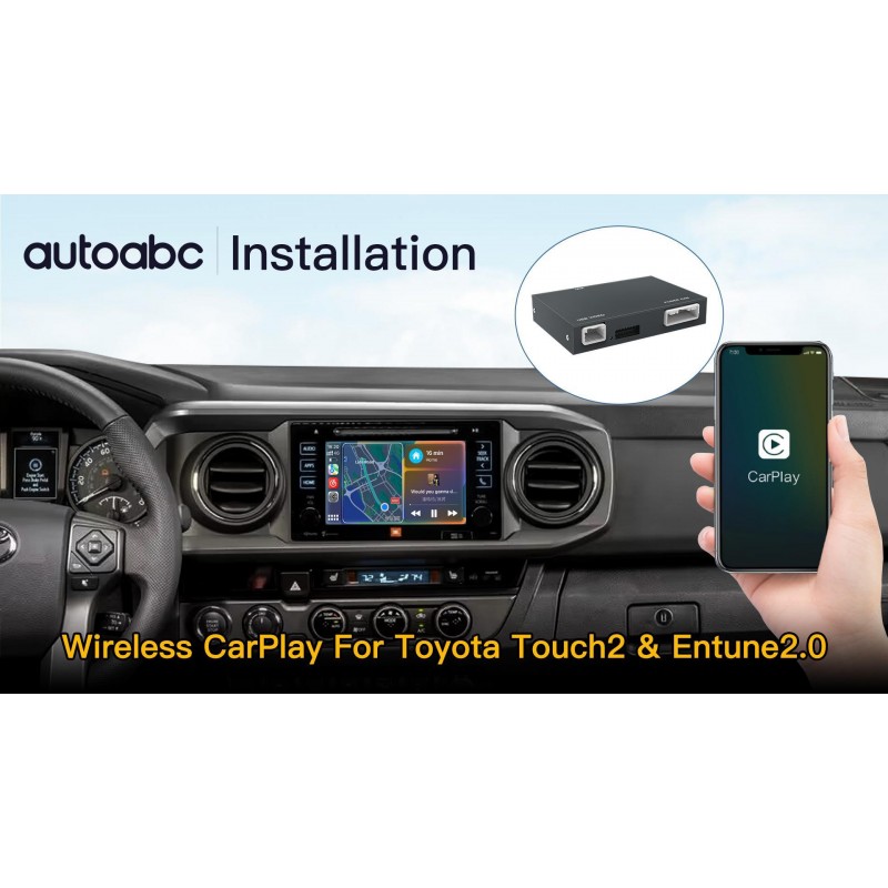 Autoabc 무선 Carplay/Android 자동 어댑터(Entune2.0 포함) 2014 2015 2016 2017 2018 2019 Tundra/Highlander/RAV4/Tacoma/Camry/Corolla/Avalon/Prius/CH-R/Sienna에 적합