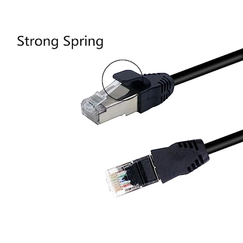 RIIEYOCA Cat6 이더넷 패치 케이블 스위치 On/Off RJ45 남성-여성 고속 인터넷 네트워크 케이블 LAN(연결 해제 스위치 포함), 검정색(1M/3.3Ft)