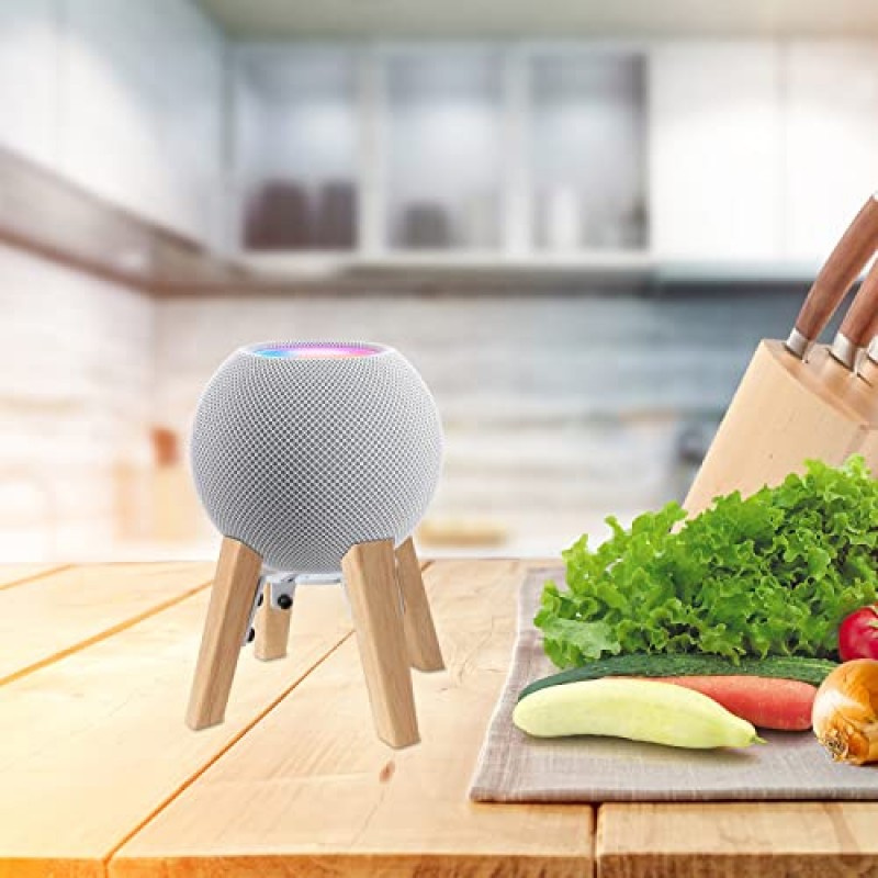 shinar HomePod Mini 및 Dot 4/Dot 5와 호환 가능 홈 포드 미니용 스탠드 데스크 테이블 스탠드 홀더 홈 포드 미니용 액세서리 내장 케이블 관리(homepod Mini White)