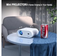 미니 프로젝터, VISSPL 풀 HD 1080P 비디오 프로젝터, 삼각대가 있는 휴대용 야외 프로젝터, 어린이 선물, 안드로이드/iOS/Windows/TV 스틱/HDMI/USB와 호환되는 홈 시어터 영화 폰 프로젝터