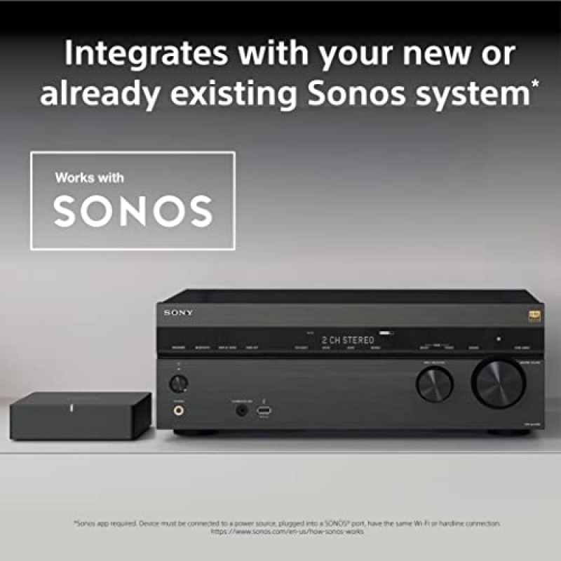 Sony STR-AN1000 7.2채널 서라운드 사운드 홈 시어터 8K A/V 수신기: Dolby Atmos, DTS:X, Digital Cinema Auto Calibration IX, Bluetooth, WiFi, Google Chromecast, Spotify 연결, Apple AirPlay, HDMI 2.1