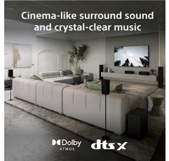 Sony STR-AN1000 7.2채널 서라운드 사운드 홈 시어터 8K A/V 수신기: Dolby Atmos, DTS:X, Digital Cinema Auto Calibration IX, Bluetooth, WiFi, Google Chromecast, Spotify 연결, Apple AirPlay, HDMI 2.1