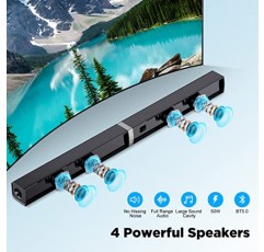 MZEIBO TV 사운드 바, TV용 사운드 바 Bluetooth 5.0 사운드바 50W 32인치 분할 사운드바, HDMI-ARC/광/AUX 연결, 홈 시어터 오디오용 2-in-1 분리형 사운드바