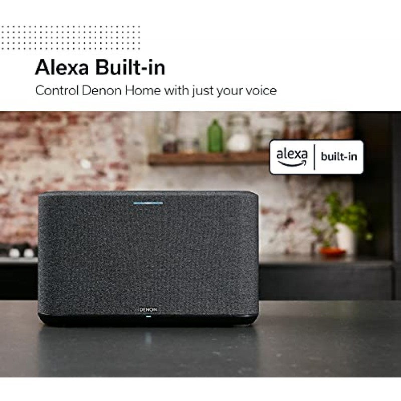 데논 홈 350 무선 스피커 | HEOS 및 Alexa 내장, AirPlay 2 및 Bluetooth | 컴팩트한 디자인 | 검은색