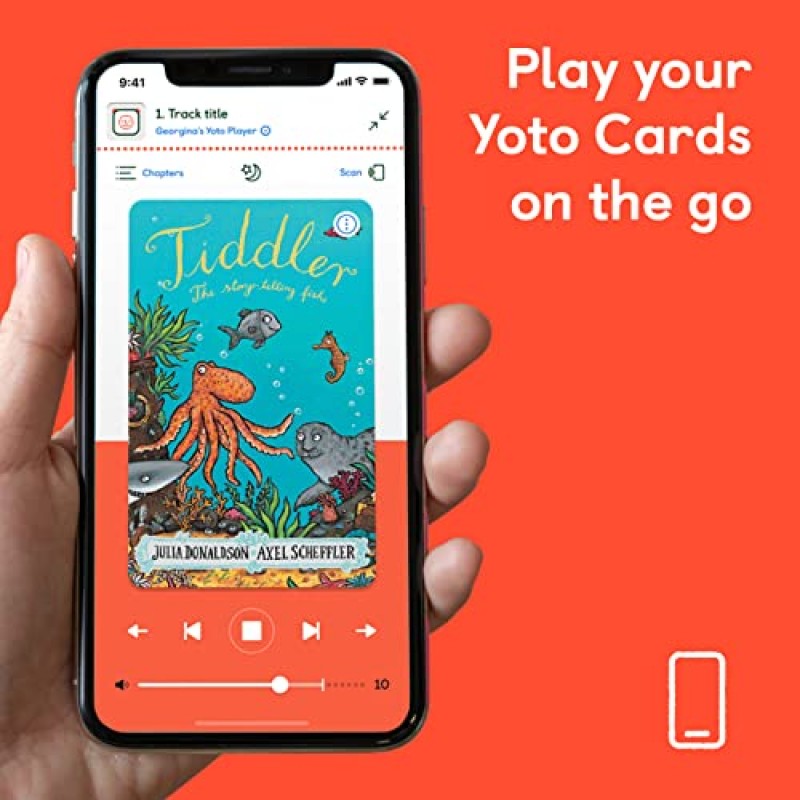 Yoto Mini – 나만의 카드 만들기, 오디오북 재생 기능이 포함된 어린이 휴대용 화면 없는 블루투스 여행용 스피커 플레이어 이야기 음악 팟캐스트 라디오 수면 소리 타이머, 깨우기 알람 시계, 3~12세 이상