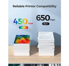 62XL 잉크 카트리지 콤보 팩 HP 62 XL, 62XL 재생 잉크용 검정색 및 컬러 교체 Envy 5540, 5660, 7640, 7645 시리즈, OfficeJet 5740, 5745 시리즈(2팩)와 호환